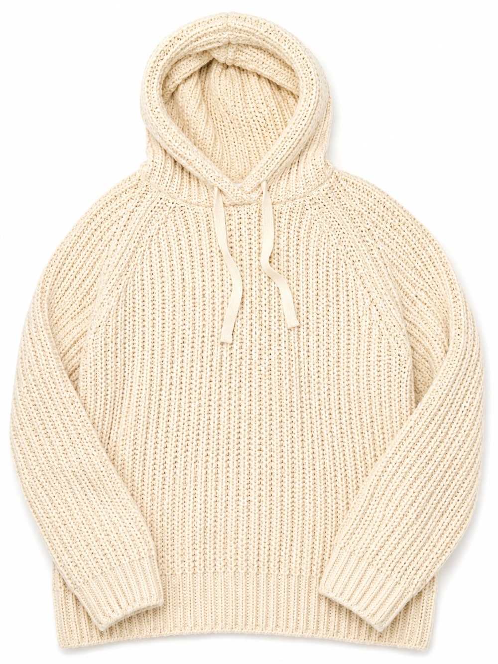 Daytrip by Buckle Women's Large Cream Chunky Knit Hooded Sweater Pullover